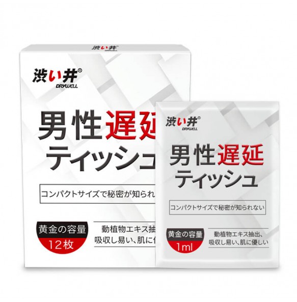 Japan DRY WELL - Male Delay Lasting Wet Tissue (12Pcs)